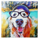 Recherche de peinture de portrait carreaux Chien
