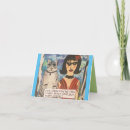Recherche de rétro chat vœux cartes Drôle
