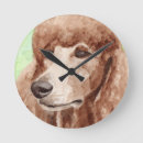 Recherche de chien de caniche horloges Aquarelle
