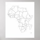 Recherche de carte africaine posters Noir et blanc