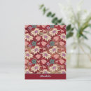 Recherche de motif botanique cartes postales Rouge