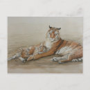 Recherche de tiger cartes postales Aquarelle