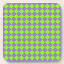 Recherche de motif harlequin dessous de verres Vert