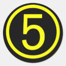 Recherche de numéro 5 autocollants Cinq
