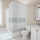 Recherche de dentelle rideaux douche Monogramme