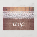 Recherche de bois et dentelle invitations Toile de jute