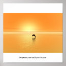 Recherche de dauphins au coucher du soleil art Eau