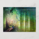 Recherche de paysage avec des paons cartes postales Imaginaire