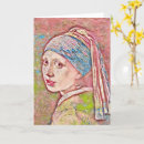 Recherche de peintures par le vermeer vœux cartes Fille avec oreille perle