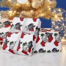 Recherche de rétro chat papier cadeau Noël