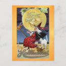 Recherche de sorcière vintage cartes postales Chat