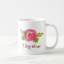 Recherche de rose fuchsia tasses Monogramme