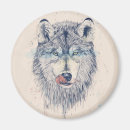 Recherche de de loup refrigérateur magnets Illustration