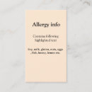 Recherche de alerte cartes visite Alerte d'allergie alimentaire