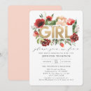 Recherche de rouge baby shower fille invitations Parties scintillant or
