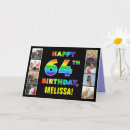Recherche de 64 ans anniversaire cartes Coloré