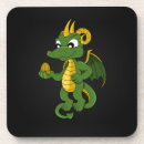 Recherche de dragons mignons dessous de verres Vert