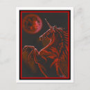 Recherche de licorne rouge cartes postales Cheval