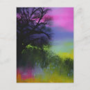 Recherche de arbre abstrait cartes postales Vert