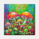 Recherche de champignons rouges magnets Rétro