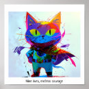 Recherche de chats colorés posters Drôle