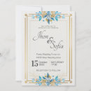 Recherche de de de bleu royal mariage invitations Style monogramme unique