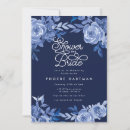 Recherche de blue floral bridal shower invitations Bleu marine