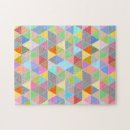 Recherche de motif de triangle puzzles Coloré