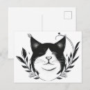 Recherche de tête de chat cartes postales Noir