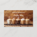 Recherche de boisson de café cartes visite Espresso
