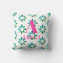 Recherche de vert et rose coussins Initiale