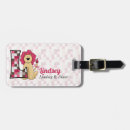 Recherche de voyage de chat bagages étiquettes Jeune fille