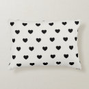 Recherche de coeur noir et blanc coussins Girly