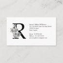 Recherche de monogramme r cartes visite Noir et blanc