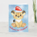 Recherche de lion christmas vœux cartes Mignon