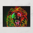 Recherche de lion de rasta cartes postales Rouge