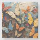 Recherche de peinture papillon dessous de verres Coloré