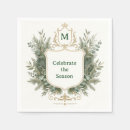 Recherche de noël vert serviettes Monogrammé