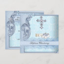 Recherche de bleu turquoise baptême invitations Croix