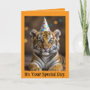 Recherche de tigre anniversaire cartes Pour enfants