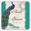 Recherche de paon vintage autocollants Bleu