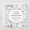 Recherche de monochrome mariage invitations Moderne