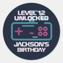 Recherche de anniversaire de jeu vidéo autocollants Niveau déverrouillé