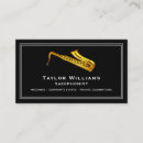 Recherche de joueur de saxophone cartes visite Noir et blanc