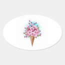 Recherche de fleur ovales autocollants Rose