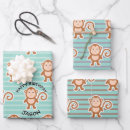 Recherche de singe rose papier cadeau Mignon