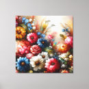 Recherche de toile rouge art Fleurs rouges