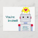 Recherche de robot bleu invitations Bébé