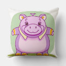 Recherche de hippopotame mignon coussins Illustration
