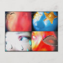 Recherche de visage coloré cartes postales Abstrait